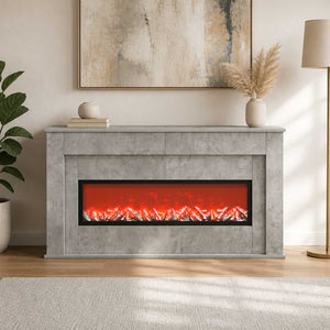 Τζάκι με ταινία LED Σκυρόδεμα 130 x 20 x 69,5 cm - Pakobazaar