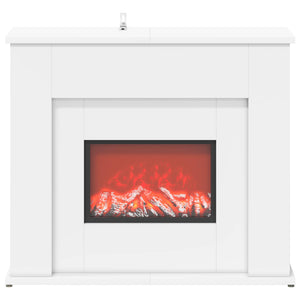Τζάκι με ταινία LED Λευκό 63 x 20 x 54,5 cm Επεξεργασμένο ξύλο - Pakobazaar