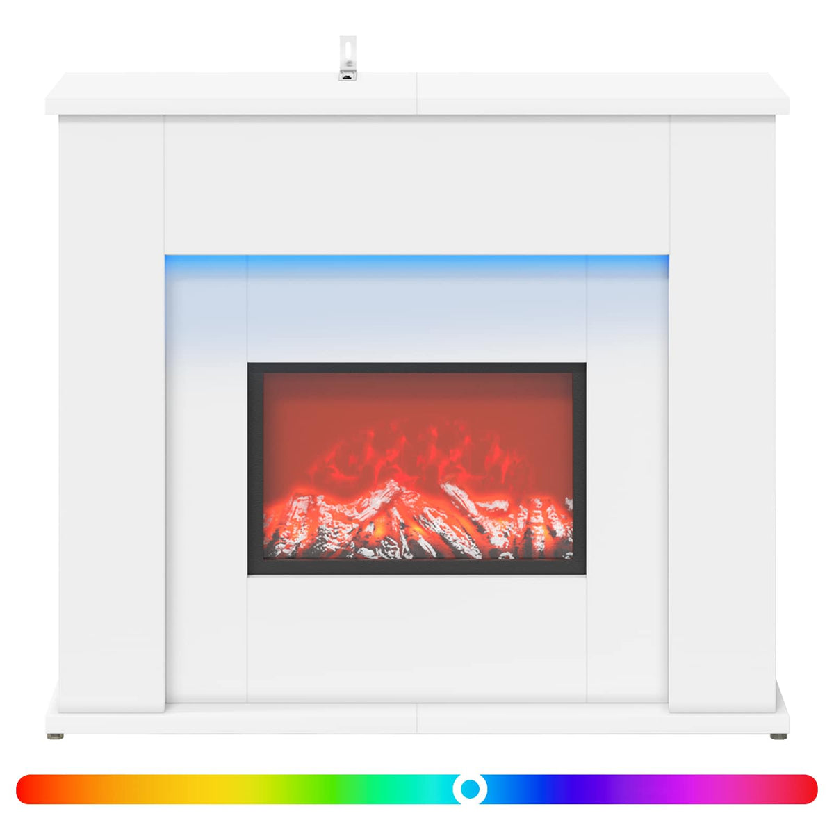 Τζάκι με ταινία LED Λευκό 63 x 20 x 54,5 cm Επεξεργασμένο ξύλο - Pakobazaar