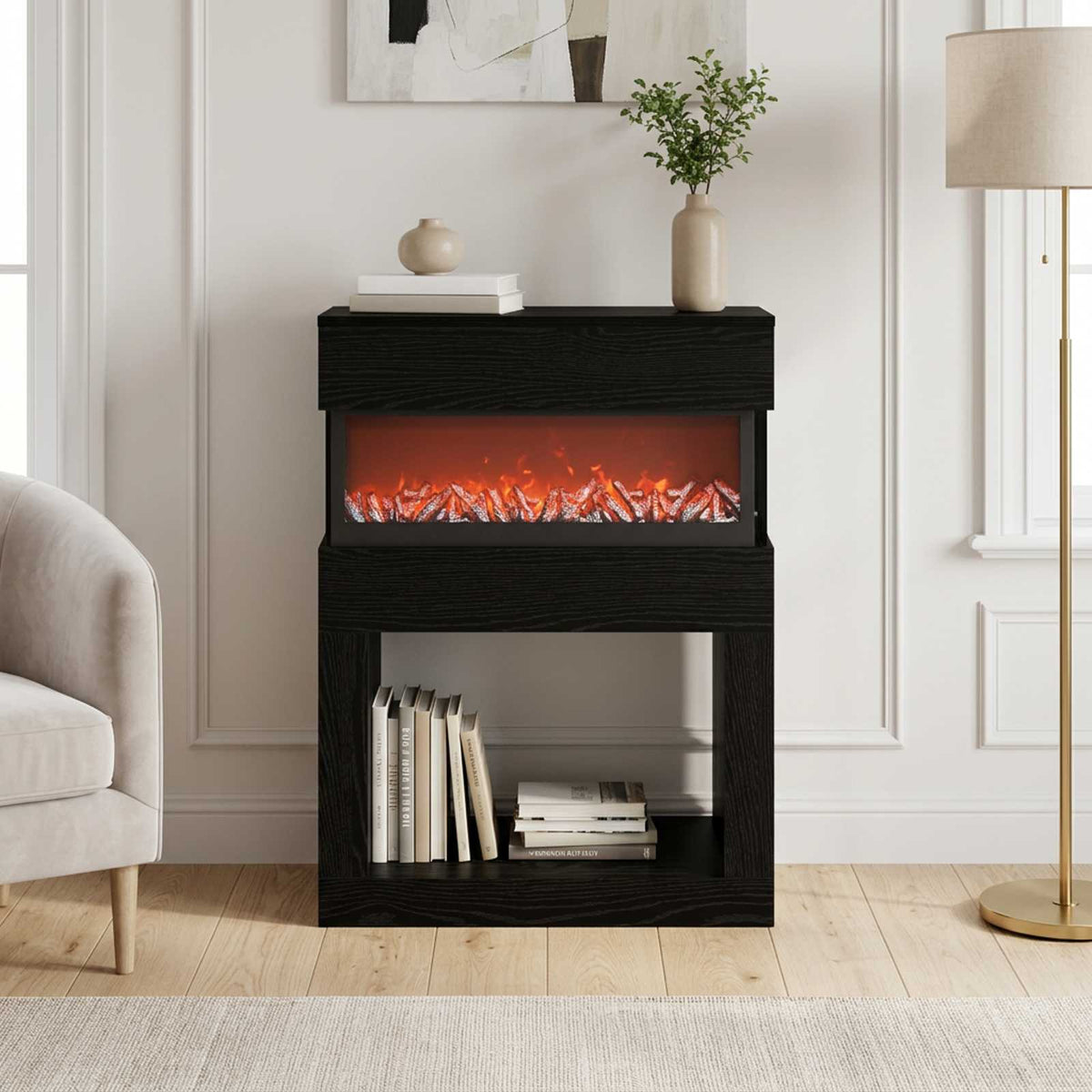Ηλεκτρικό τζάκι Μαύρη Δρυς 64 x 30 x 87 cm Επεξεργασμένο ξύλο