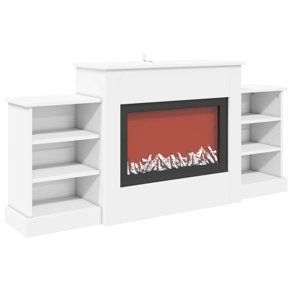 Ηλεκτρικό τζάκι Λευκό 140 x 30 x 67 cm Επεξεργασμένο ξύλο