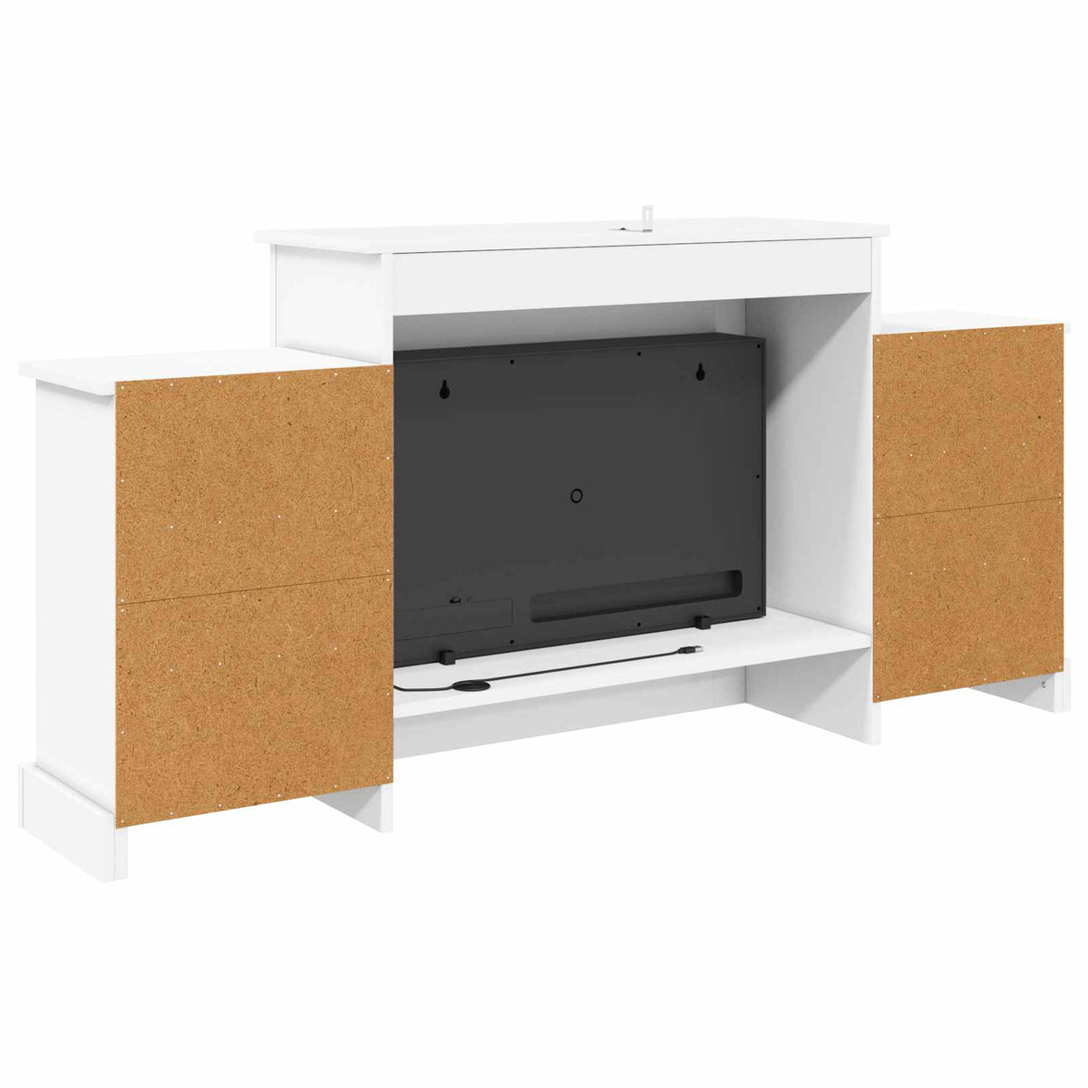Ηλεκτρικό τζάκι Λευκό 140 x 30 x 67 cm Επεξεργασμένο ξύλο
