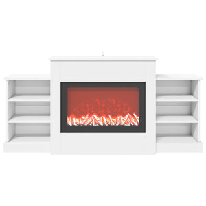 Ηλεκτρικό τζάκι Λευκό 140 x 30 x 67 cm Επεξεργασμένο ξύλο