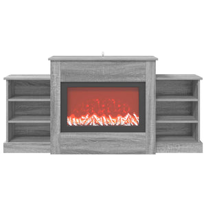 Ηλεκτρικό τζάκι Γκρι Sonoma 140 x 30 x 67 cm Επεξεργασμένο ξύλο - Pakobazaar