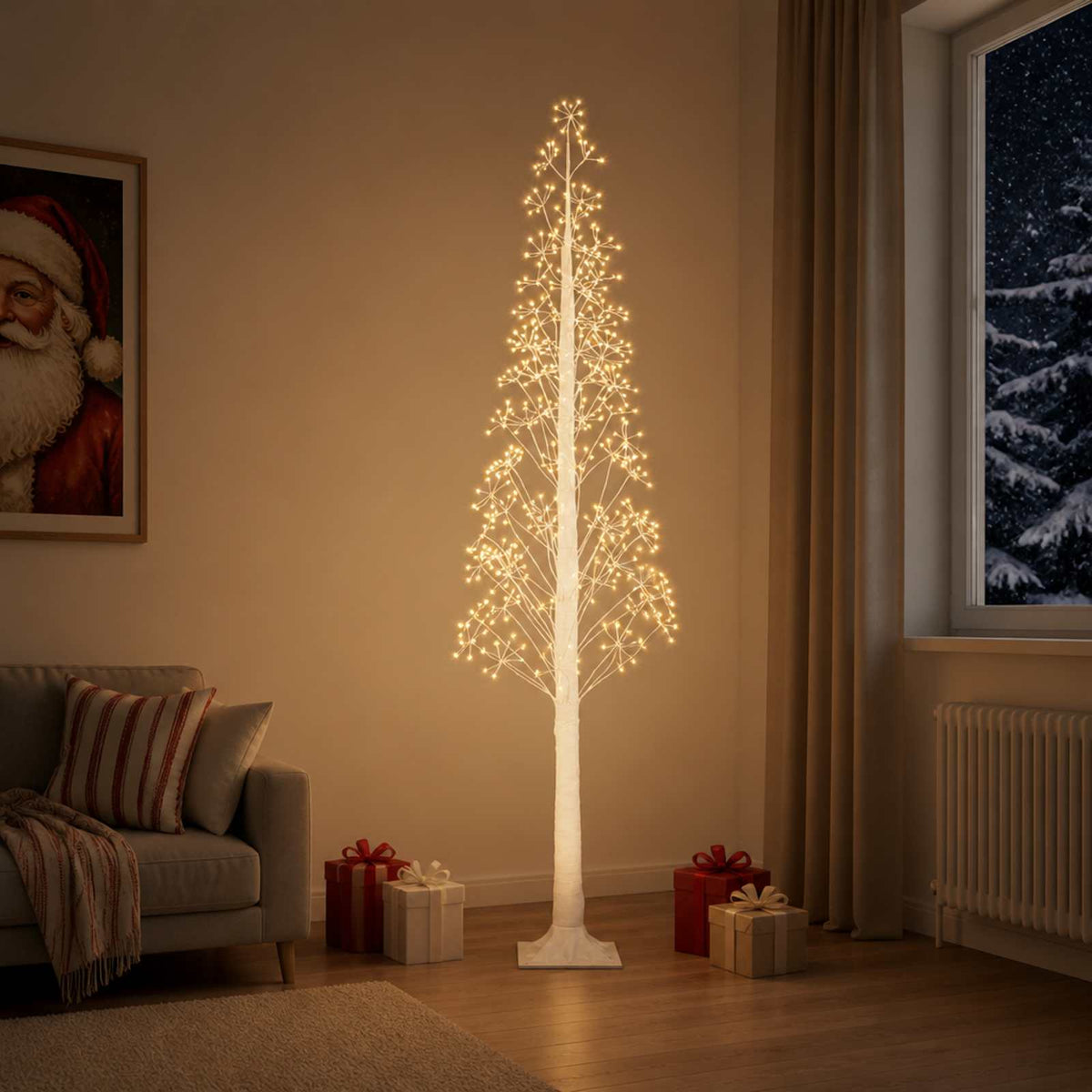 Χριστουγεννιάτικο δέντρο starburst Λευκό 25 x 25 x 240 cm - Pakobazaar
