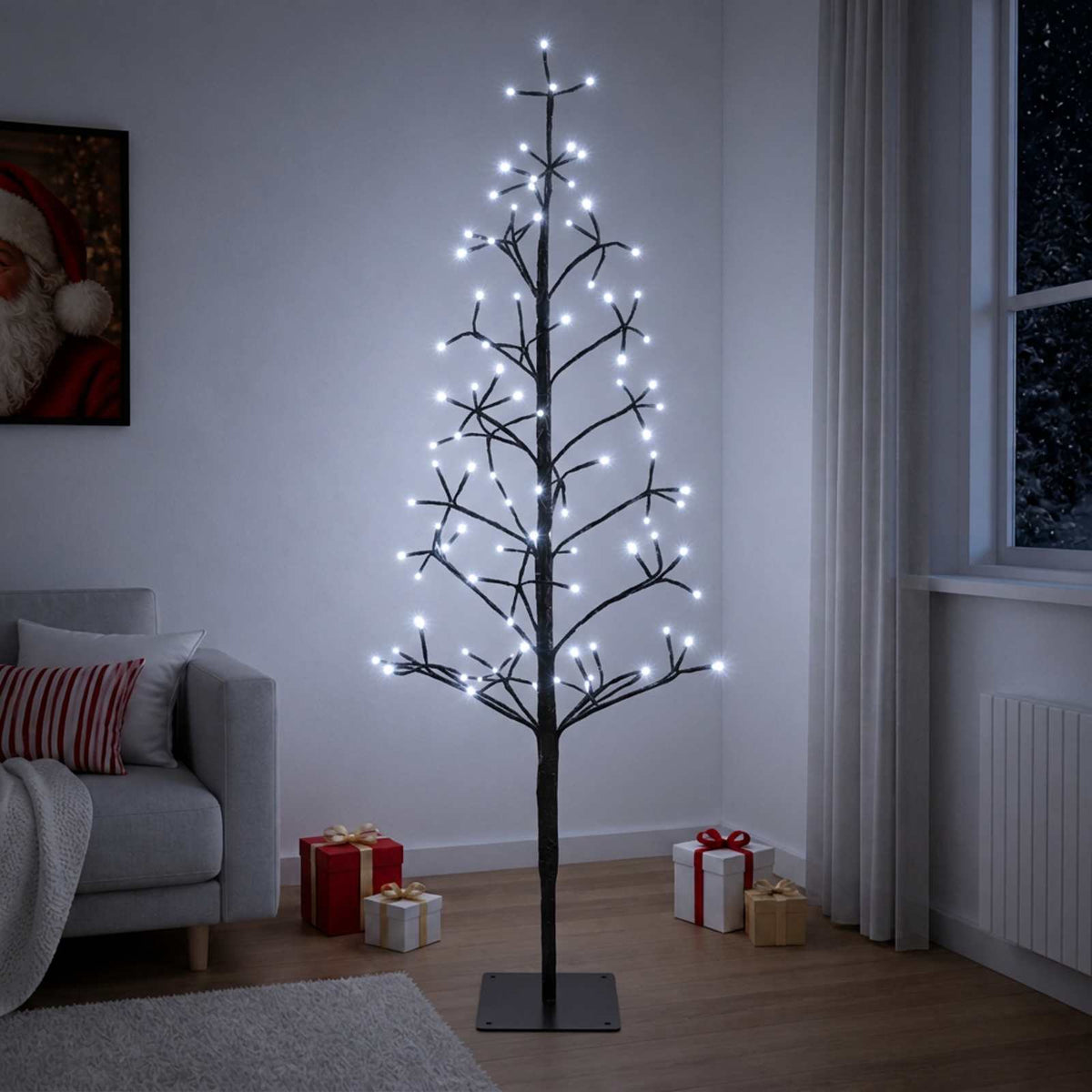 Χριστουγεννιάτικο δέντρο LED με φωτάκια string Μαύρο