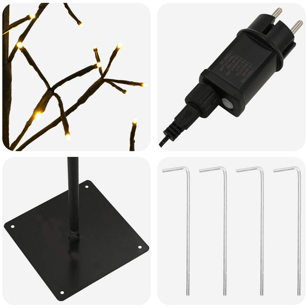 Χριστουγεννιάτικο δέντρο LED με φωτάκια string Μαύρο 150 cm - Pakobazaar