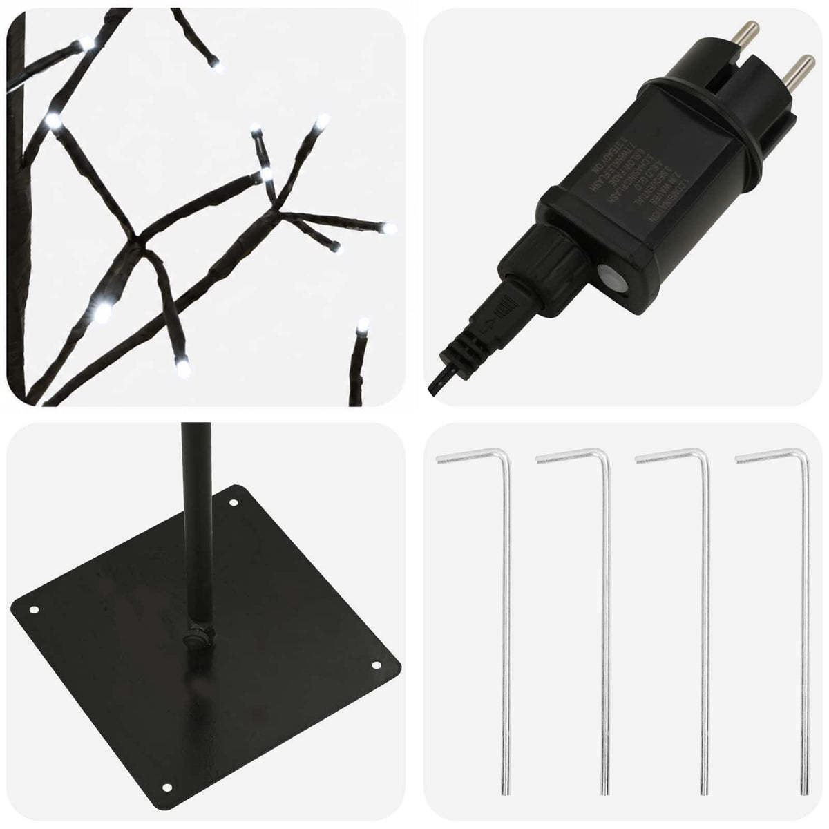 Χριστουγεννιάτικο δέντρο LED με φωτάκια string Μαύρο