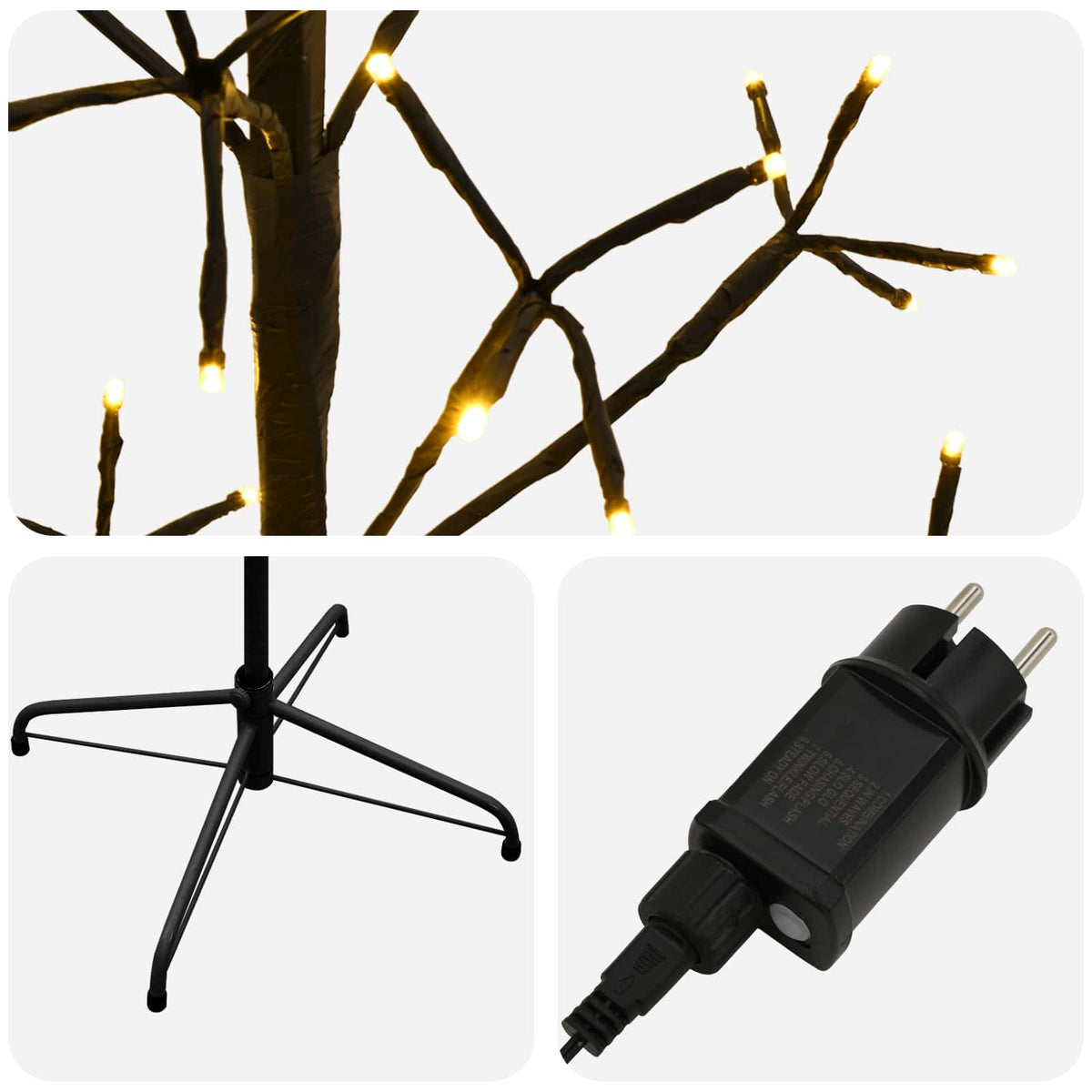 Χριστουγεννιάτικο δέντρο LED με φωτάκια string Μαύρο 240 cm