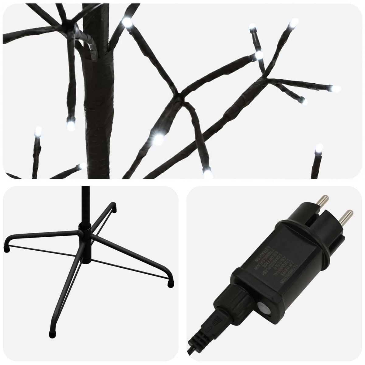 Χριστουγεννιάτικο δέντρο LED με φωτάκια string Μαύρο