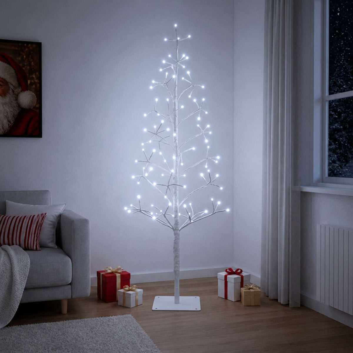 Χριστουγεννιάτικο δέντρο LED με φωτάκια string Λευκό