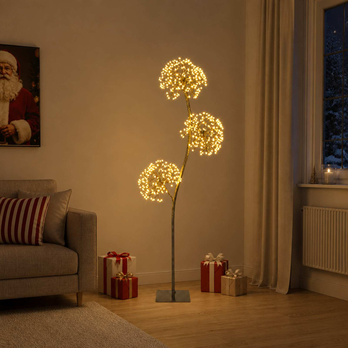 Χριστουγεννιάτικο Δέντρο LED σε Σχήμα S Μαύρο 18 x 18 x 120 cm - Pakobazaar