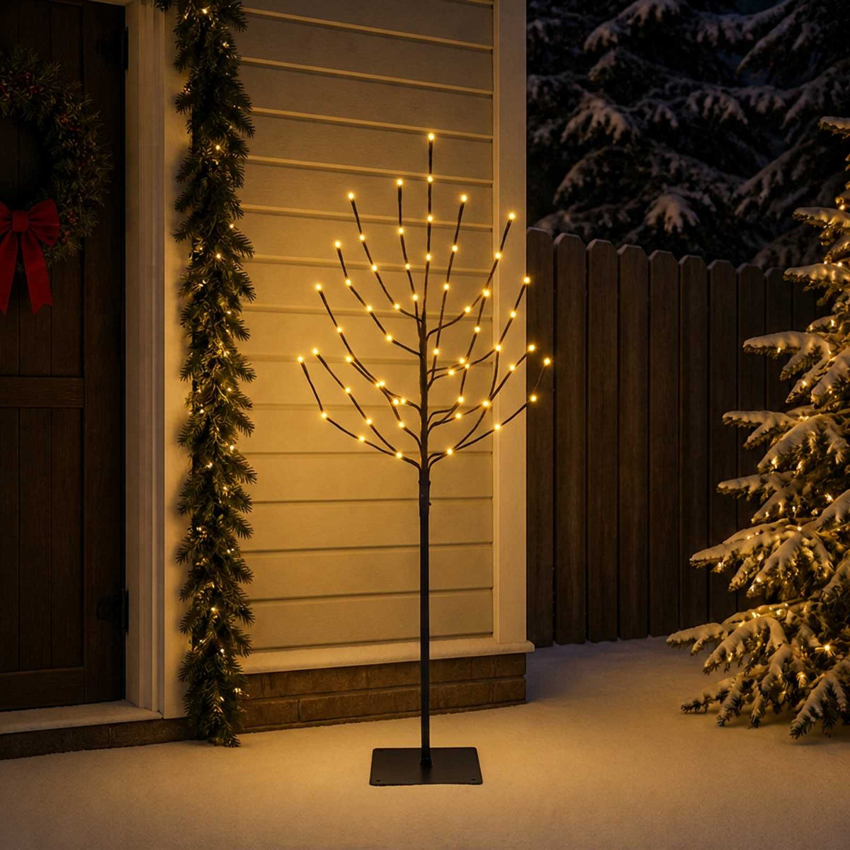 LED Χριστουγεννιάτικο Δέντρο Μαύρο 18 x 18 x 150 cm Ατσάλι - Pakobazaar
