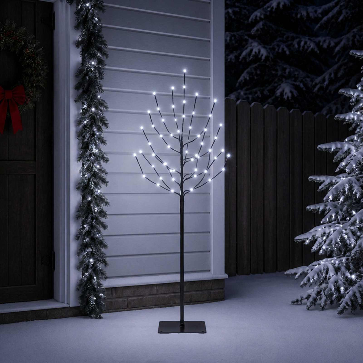 LED Χριστουγεννιάτικο Δέντρο Μαύρο 150 cm Ατσάλι 140 LED
