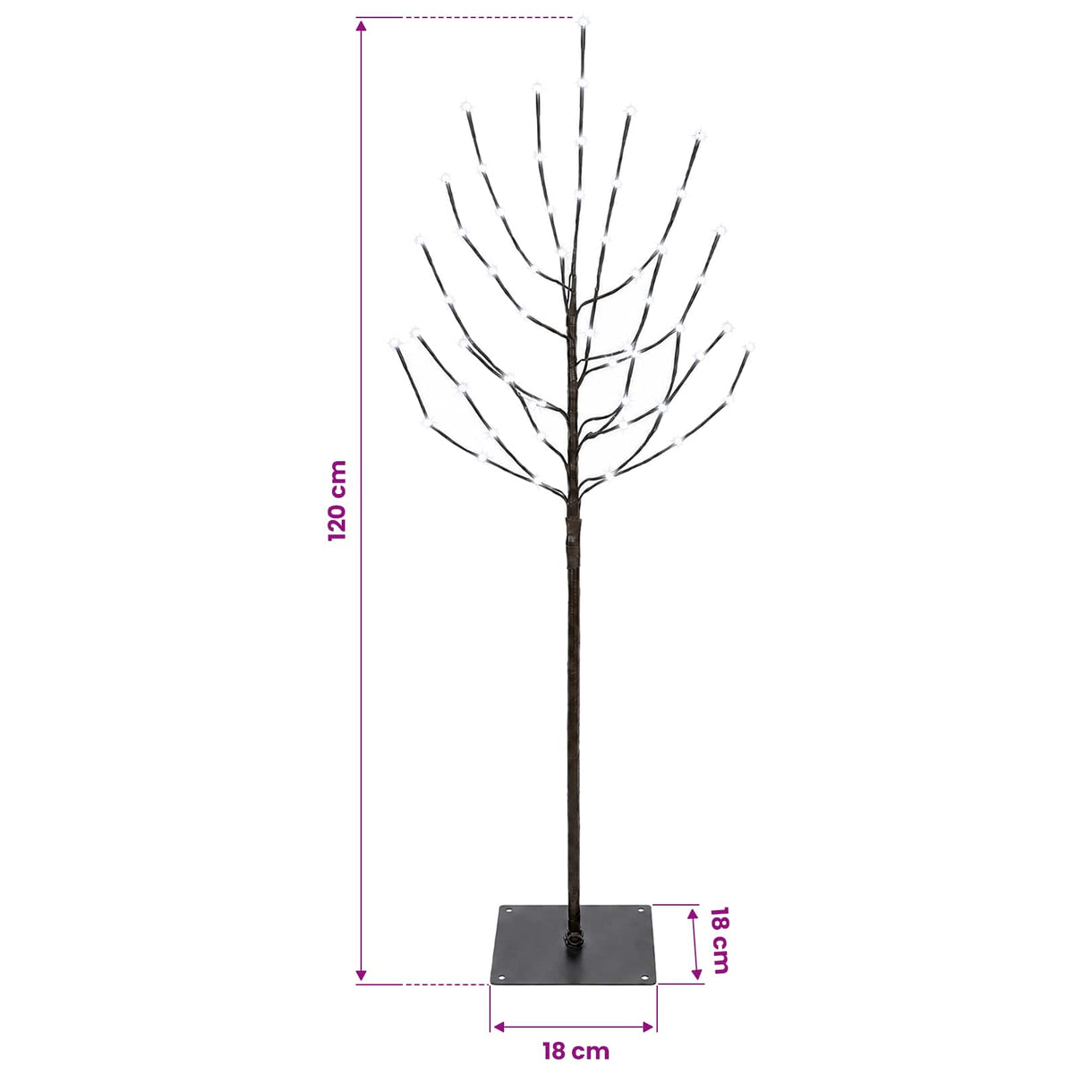 LED Χριστουγεννιάτικο Δέντρο Μαύρο 120 cm Ατσάλι 100 LED