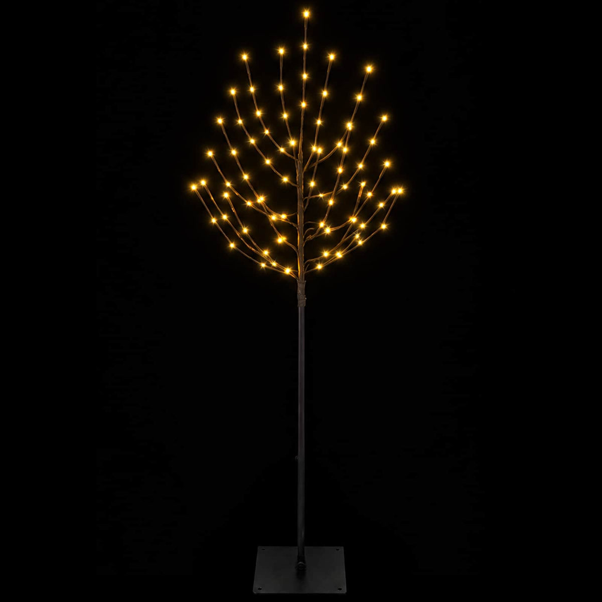 LED Χριστουγεννιάτικο Δέντρο Μαύρο 18 x 18 x 150 cm Ατσάλι - Pakobazaar