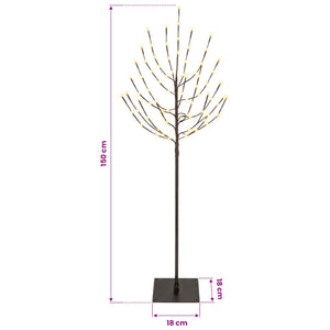 LED Χριστουγεννιάτικο Δέντρο Μαύρο 18 x 18 x 150 cm Ατσάλι - Pakobazaar