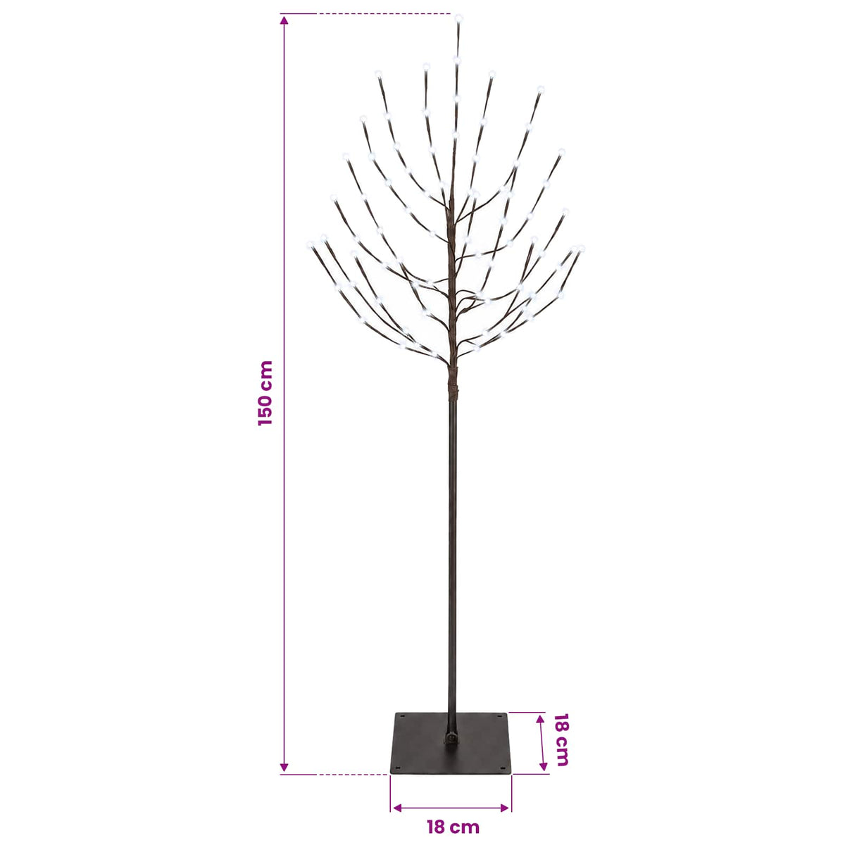LED Χριστουγεννιάτικο Δέντρο Μαύρο 150 cm Ατσάλι 140 LED