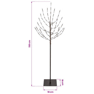LED Χριστουγεννιάτικο Δέντρο Μαύρο 150 cm Ατσάλι 140 LED