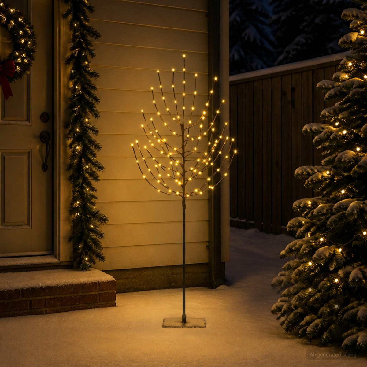 LED Χριστουγεννιάτικο Δέντρο Μαύρο 20 x 20 x 180 cm Ατσάλι