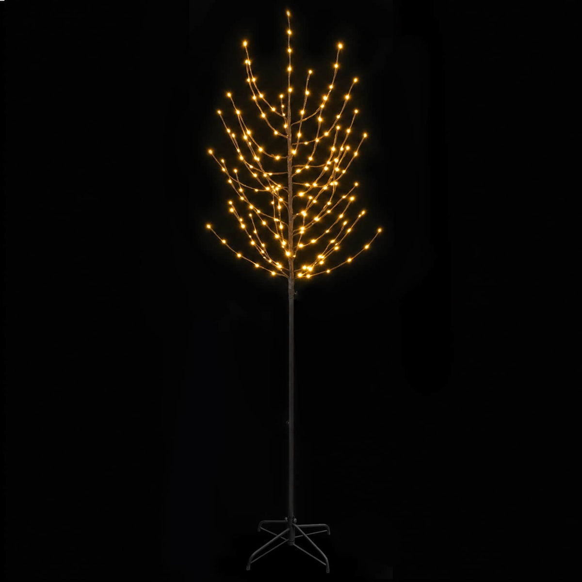 LED Χριστουγεννιάτικο Δέντρο Μαύρο 47 x 210 cm Ατσάλι 180 LED