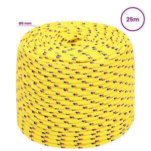 Σχοινί γενικής χρήσης πολλαπλών χρήσεων 6 χιλ. 25 m Κίτρινο PP - Pakobazaar
