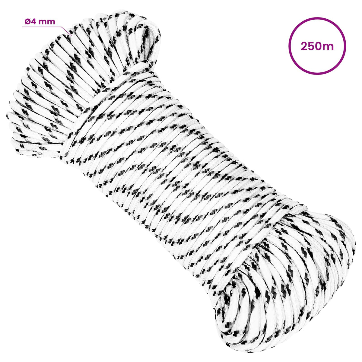 Σχοινί γενικής χρήσης πολλαπλών χρήσεων 4 χιλ. 250 m Λευκό - Pakobazaar