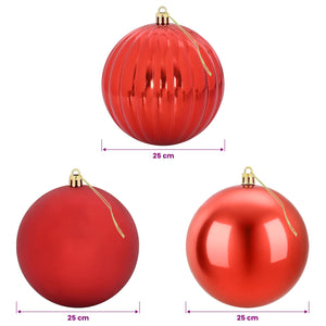 Σετ με χριστουγεννιάτικες μπάλες XXL 3 τμχ. Κόκκινο Ø 25 εκ.