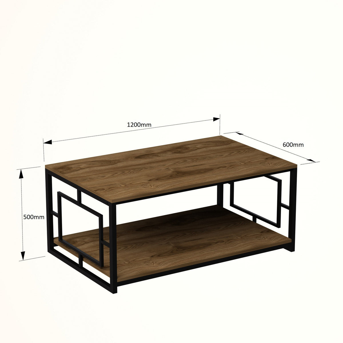Τραπεζάκι Σαλονιού Rousospiti Μαύρο 120x60x50 εκ. Μελαμίνης