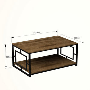Τραπεζάκι Σαλονιού Rousospiti Μαύρο 120x60x50 εκ. Μελαμίνης
