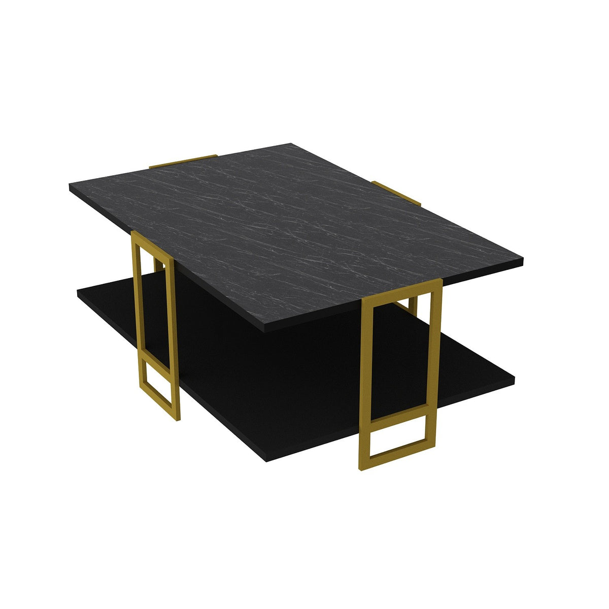 Τραπεζάκι Σαλονιού Vouraikos Μαύρο 91.5x61.5x36.6 εκ. Μελαμίνης