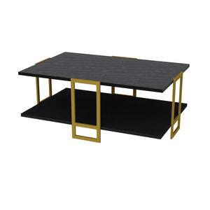 Τραπεζάκι Σαλονιού Vouraikos Μαύρο 91.5x61.5x36.6 εκ. Μελαμίνης