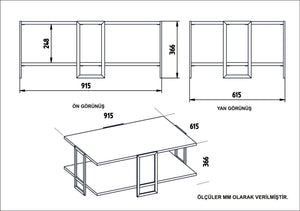 Τραπεζάκι Σαλονιού Vouraikos Μαύρο 91.5x61.5x36.6 εκ. Μελαμίνης