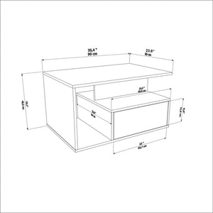 Τραπεζάκι Σαλονιού Kouloura Καρυδί 90x60x48.6 εκ. Μελαμίνης