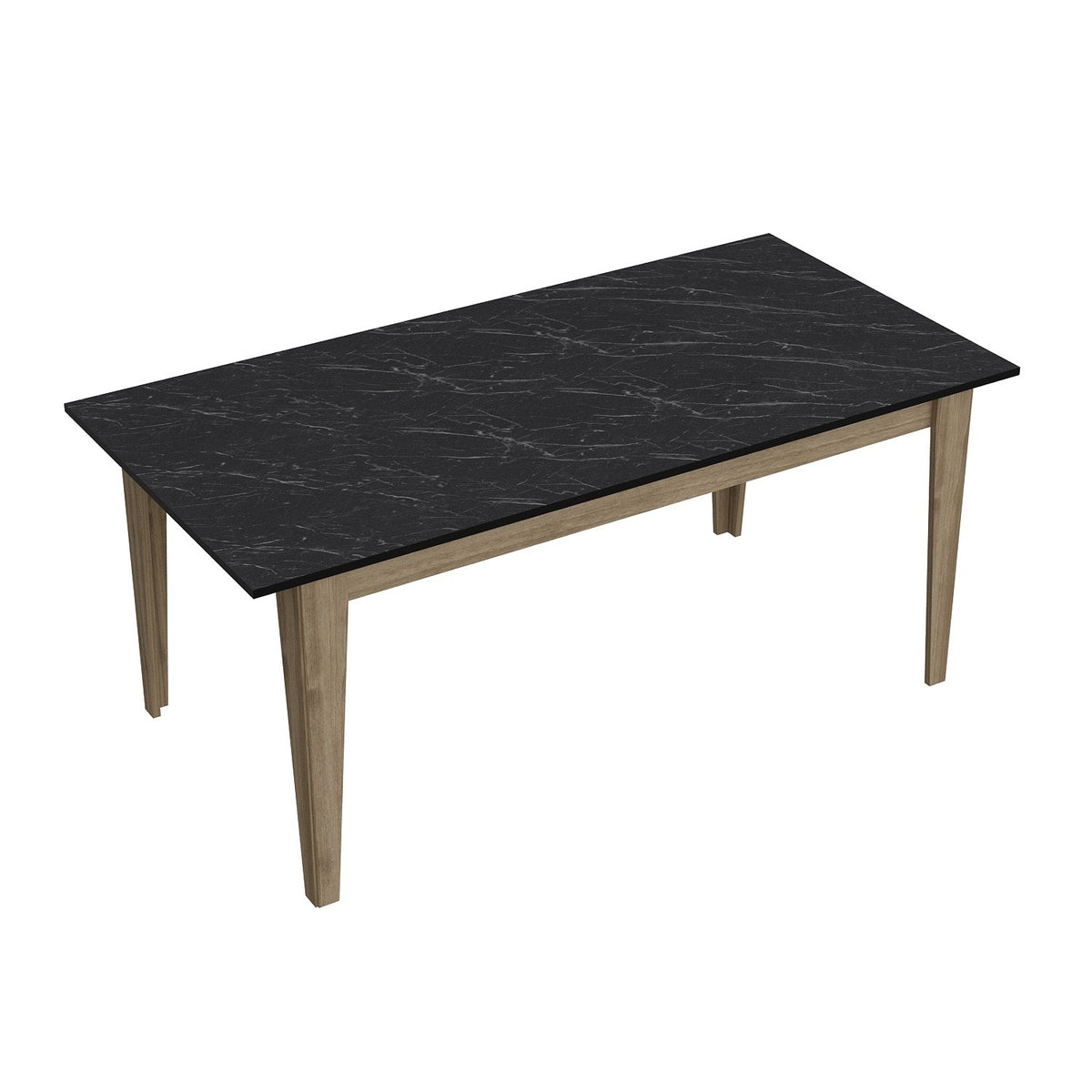 Τραπέζι Τραπεζαρίας Karavas Καρυδί - Μαύρο 180x90x76.8 εκ. Μελαμίνης