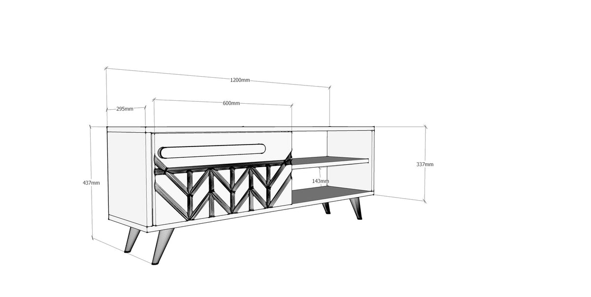 Έπιπλο Τηλεόρασης Gavrio Με Ράφια Λευκό 120x29.5x43.7 εκ. Μελαμίνης