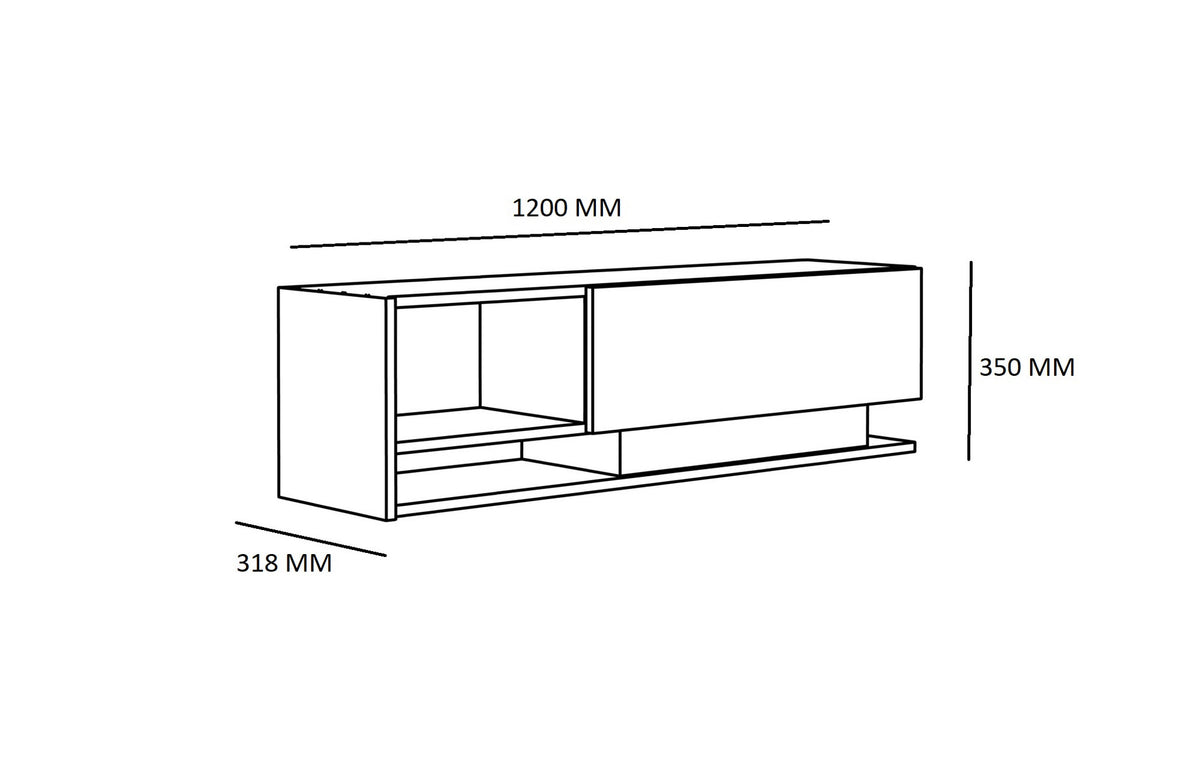 Έπιπλο Τηλεόρασης Amethystos Με Ράφια Λευκό 120x31.8x35 εκ. Μελαμίνης
