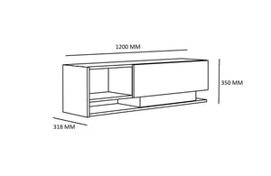Έπιπλο Τηλεόρασης Amethystos Με Ράφια Λευκό 120x31.8x35 εκ. Μελαμίνης