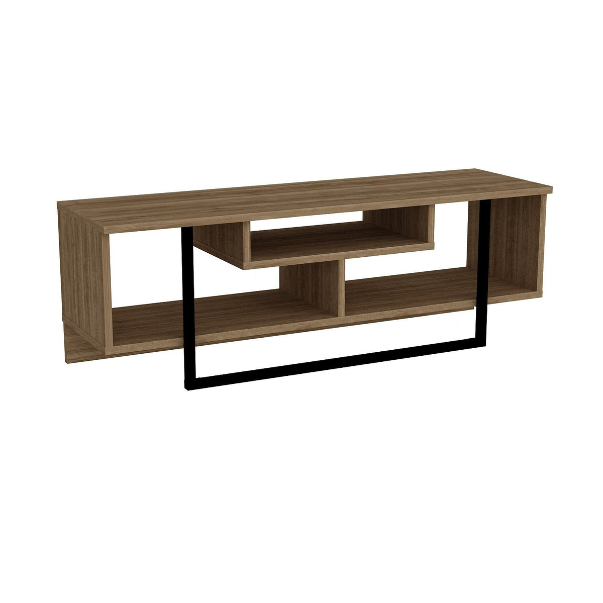 Έπιπλο Τηλεόρασης Kombotades Καρυδί - Μαύρο 119.4x35.2x40.2 εκ. Μελαμίνης