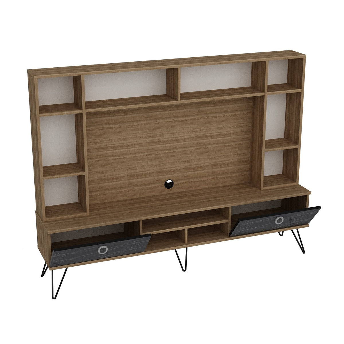 Σύνθεση Τηλεόρασης Karavas Καρυδί - Μαύρο 180x35.2x135.7 εκ. Μελαμίνης