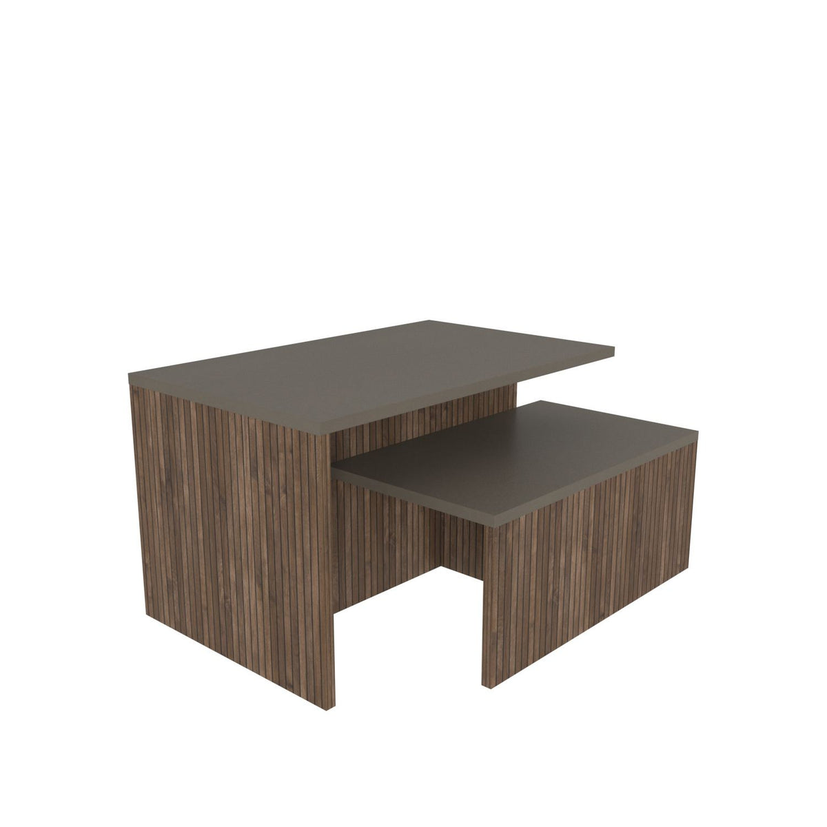 Τραπεζάκια Σαλονιού Σετ 2τμχ Ierissos Taupe - Δρυς 72x45x42 εκ. Μελαμίνης