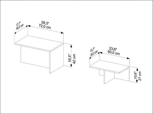 Τραπεζάκια Σαλονιού Σετ 2τμχ Ierissos Taupe - Δρυς 72x45x42 εκ. Μελαμίνης