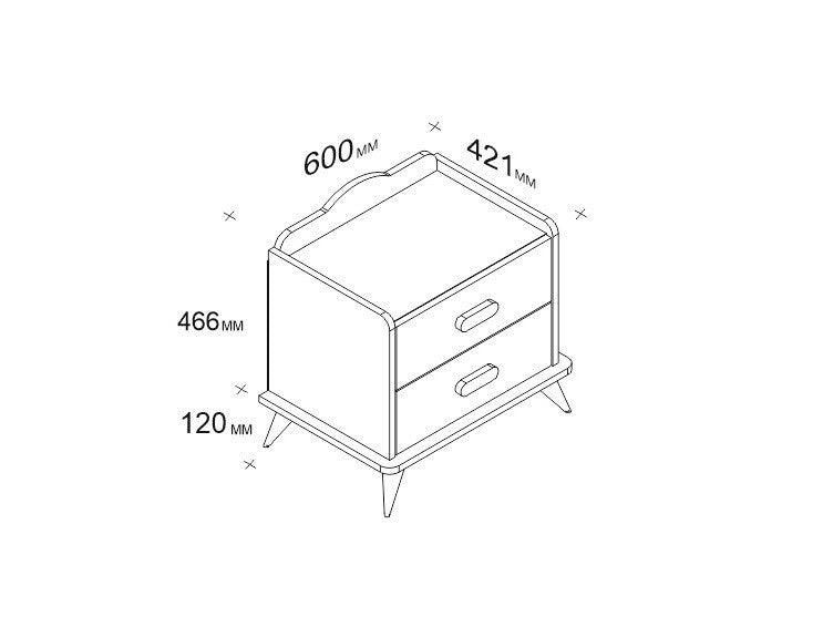 Κομοδίνο Vermio Λευκό 60x42.1x58.6 εκ. Μελαμίνης