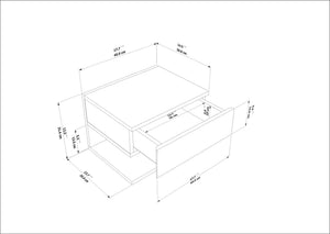 Κομοδίνο Galatista Cordoba 45x36.8x31.4 εκ. Μελαμίνης