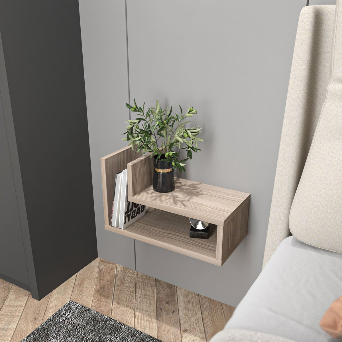 Κομοδίνο Asfaka Cordoba 45x22x26.8 εκ. Μελαμίνης