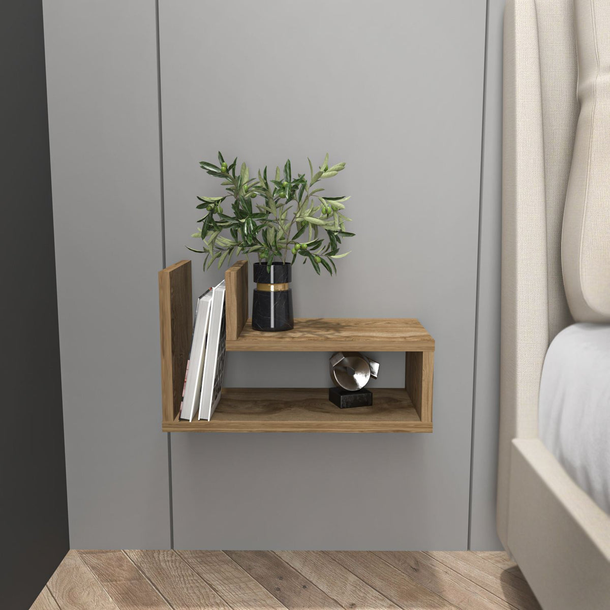 Κομοδίνο Asfaka Δρυς Oud 45x22x26.8 εκ. Μελαμίνης
