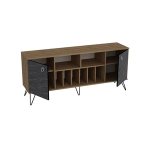 Κονσόλα Karavas Καρυδί - Μαύρο 180x44.8x78.6 εκ. Μελαμίνης