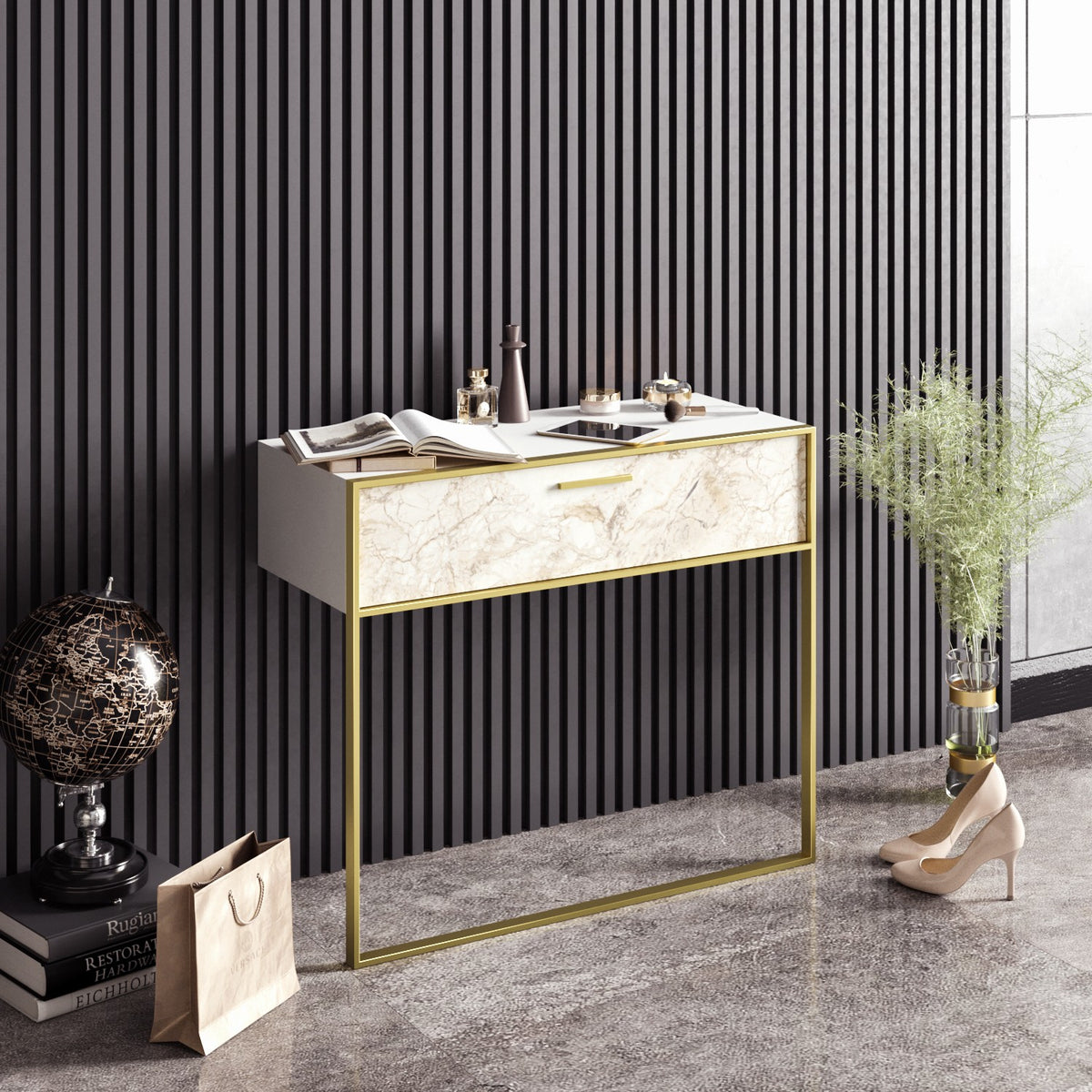 Μπουφές Vouraikos Λευκό 90x38.5x76.8 εκ. Μελαμίνης Κωδ. 3508