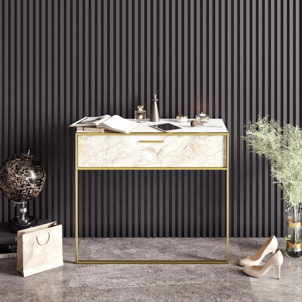 Μπουφές Vouraikos Λευκό 90x38.5x76.8 εκ. Μελαμίνης Κωδ. 3508