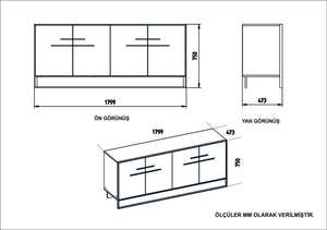 Κονσόλα Vouraikos Λευκό 179.9x47.3x75 εκ. Μελαμίνης